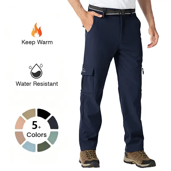 TBMPOY Men's Snow Ski Fleece Lined Hiking Pants Waterproof Winter Snowboard Warm Outdoor Insulated Pants Windproof fathersdaygift