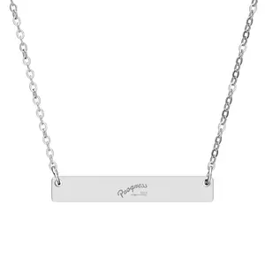 Engraved Horizontal Bar Necklace | Custom Name Bar Necklace