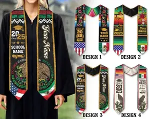Class of 2025 Graduation Sash, Mexican Flag, American Flag, Custom Stole