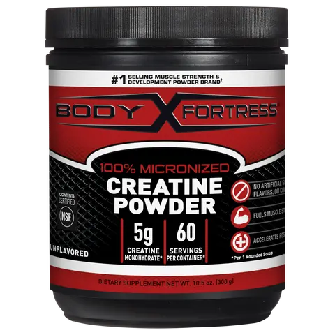Body Fortress 100% Creatine Monohydrate Powder - Unflavored Micronized Creatine Supplement for Muscle Growth, Strength & Recovery, Pre Workout & Post Workout for Women and Men - 5g Per Scoop