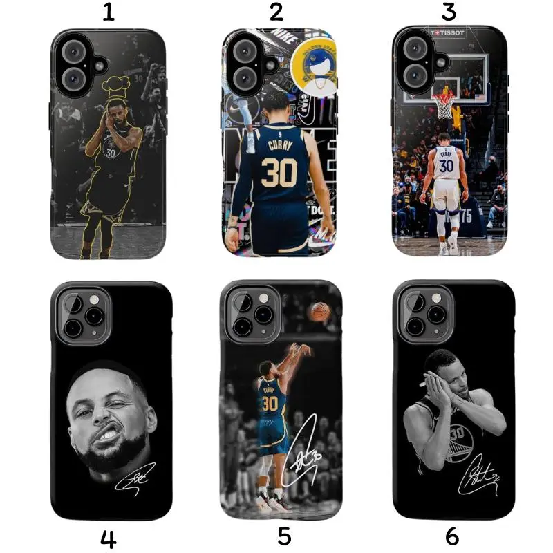 Stephen Curry Durable Shockproof Heavy Duty Protection Cellphone Casing - Rubber Silicone Accessory, Basketball Fan Gift, Compatible with iPhone 11-17 Pro Max/Plus & Samsung Galaxy S23-25 Devices, Accessories
