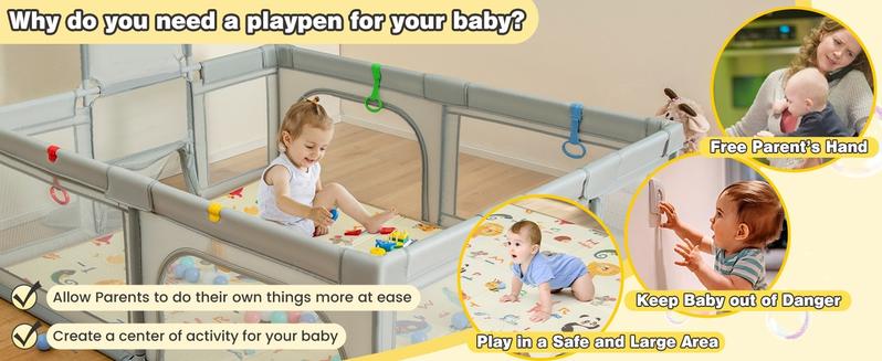 Costzon Baby Playpen, Play Pens for Kids Activity Center, Foldable Large Baby Playard for Indoor and outdoor,fathersdaygift
