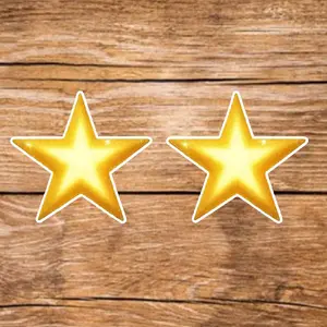 Gold Star Stickers - 2 Pack, 3.5in, Waterproof, Glossy Finish Vinyl, Unique Design for Decor & Personalization, Perfect for DIY Projects & Gifts, Versatile Use, DIY Friendly, Gift Ready