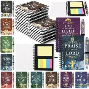20 Sets/40 Pcs Christian Gifts Notebook Bulk for Woman Christian  Spiral Notebooks with Sticky Note   Verse Pen Inspirational Religious Prayer Journal Notepads for Church