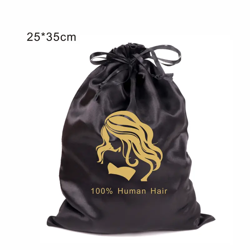 Imitation Silk Drawstring Organiser - Dustproof Wig Storage Bag, Hair Storage Accessory for Hair Extensions, Jewelry, Luxe Touch, Secure Drawstring Top