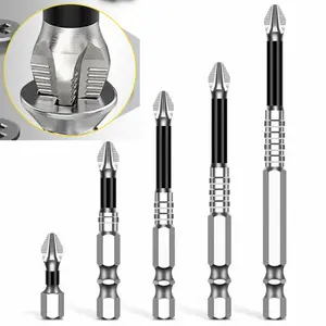 6-Piece High Hardness Anti-Slip Screwdriver Bits Set, Impact Bit Set, K5 S2 Strong Magnetic Cross Head Drill Bit Tools for Electric Drills