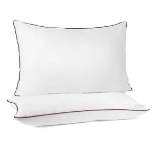 Ultra-Soft Deep Sleep Pillows Set of 2 - Breathable & Hypoallergenic Microfiber - Optimal Neck Support for All Sleep Positions (Standard/Queen/King)