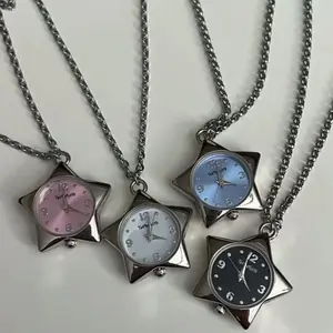 Star pocket Adjustable watch clock keychain Zinc alloy japanese trinkets bag charms Original Design Creative necklace Pendant ac