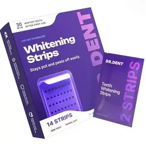 DR.DENT 2nd Gen Teeth Whitening Strips - 7 Treatments in 14 Strips, 30 Min Fast White, No Sensitivity, Easy to Apply & Peel, Enamel Safe Teeth Whitener