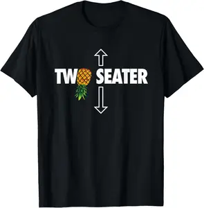 Two Seater Swinger mens funny Upside Down Pineapple Swinger T-Shirt Cotton Fabric
