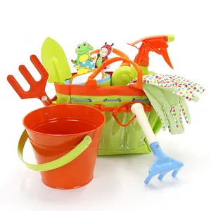 EFFUN Gardening Set for Kids, STEM, Includes Tote Bag, Spade, Watering Can, Rake, Fork, Trowel and Gloves