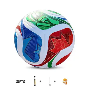 Size 5 Soccer Ball , Waterproof PU Leather, Official Match Ball, Football training ball  Soccer ball with pictures Personalized soccer ball Curve shot Indoor soccer ball Youth training Sports gift ideas Soccer pump Net bag Durable non-slip pu material