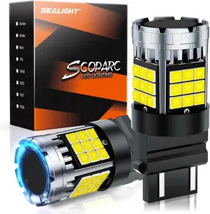 SEALIGHT 3157 LED Bulb Reverse Light, 6500K White 600% Brighter 3156 4114 Led Bulbs, With Built-In Resistor, Anti Hyper Flash Error Free for Backup Tail Parking Daytime Running Signal Light, 2 Pack