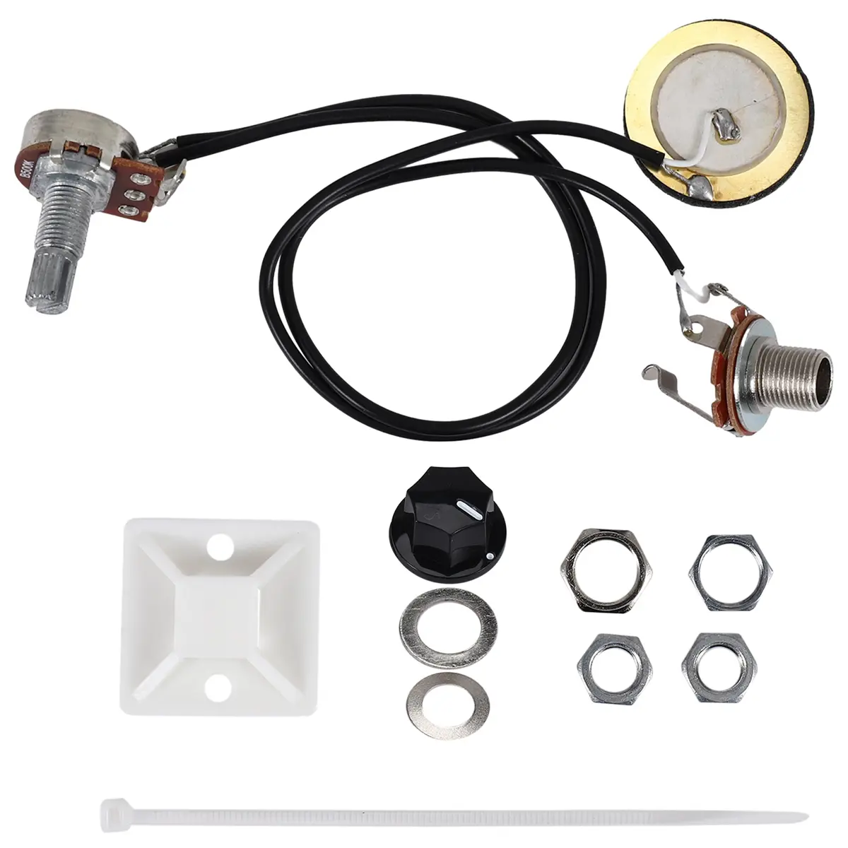 27MM Guitar Pickup Piezo Transducer Prewired Amplifier With 6.35MM Output Jack for Acoustic Guitar Ukulele Cigar Box Guitar