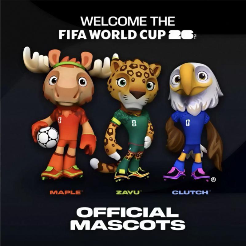 New 2026 cute mascot dolls from the United States, Canada, and Mexico, cartoon figurines, figurines, and gifts (1 box of 3)