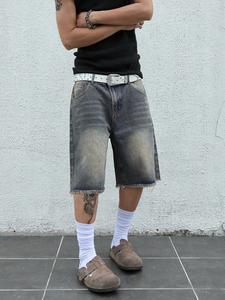 【Order Size Up】DealsForYouDays Straight Leg Jean Spring To Summer Shorts Raw Hem Low Rise Denim Bermuda Jorts Shorts Streetwear