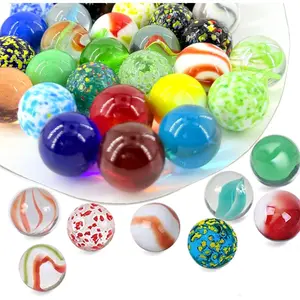 45PCS Glass Marbles for Aquarium Décor, Colorful Mixed Design, 1.6cm/0.63 Inch Decorative Balls