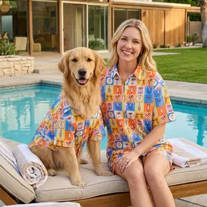 Matching Dog and Owner Dog Leisure Shirts for Summer - Breathable Lightweight Matching Dog and Owner Summer Clothes, Summer Shirts for Small Medium Large Dogs, All Over Printing Dog Clothes, 1 PC S-6XL Dog Shirt or 1 Set of S-L Owner Shirt, Clothing