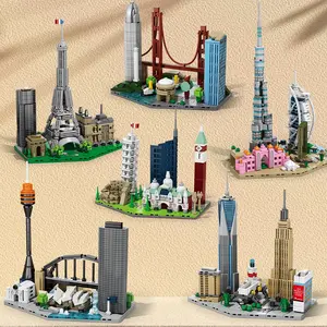 Miniature City Building Blocks Set, Famous Architecture Models, Unisex Kids Toy, Christmas Birthday Gift, New Year Festival Present, Building Block Sets