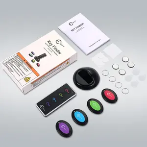 Key Finder Locator with Sound, 85dB Item Trackers with 131ft Range Beeper Tags, Wireless Key Finders for Finding Keys Wallet Remote Control Pet Phone, 4 Receivers & Flashlight