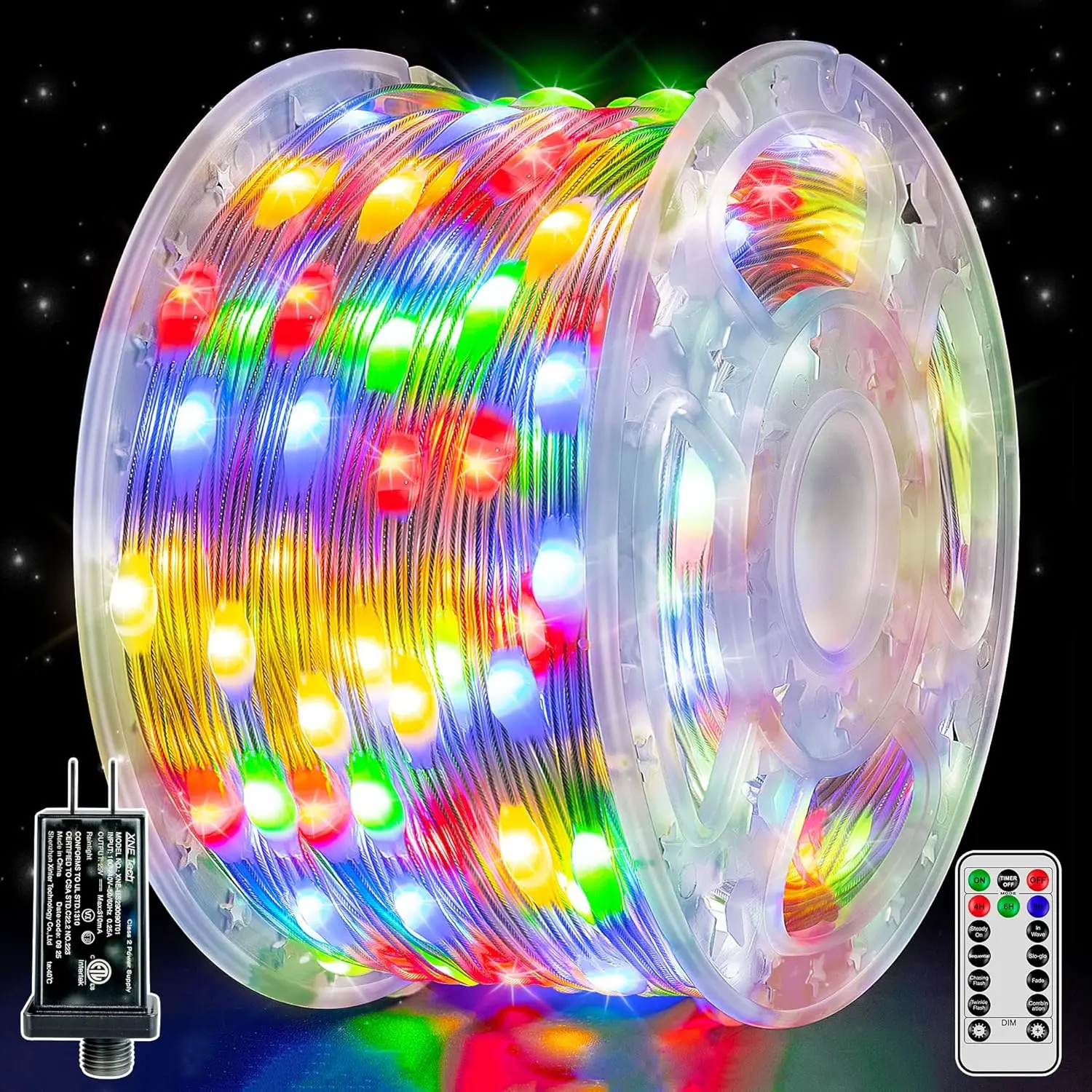 1000 LED 328FT Outdoor Christmas String Lights IP67 Waterproof Twinkle Lights with Remote Timer 8 Modes Multicolor Fairy Lights for Holiday Garden Party Decor