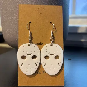 Jason Mask Halloween Dangle Earrings - Hypoallergenic Fishhook Earrings