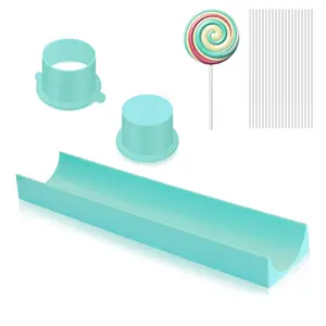 Round Cake Pop Mold Set with 9 Inch Tray and Sticks, ABS Cake Pop Maker, Circle Cake Pop Cutter and Pusher, Baking Molds Kit for Parties, Wedding,Home Desserts Making - Blue