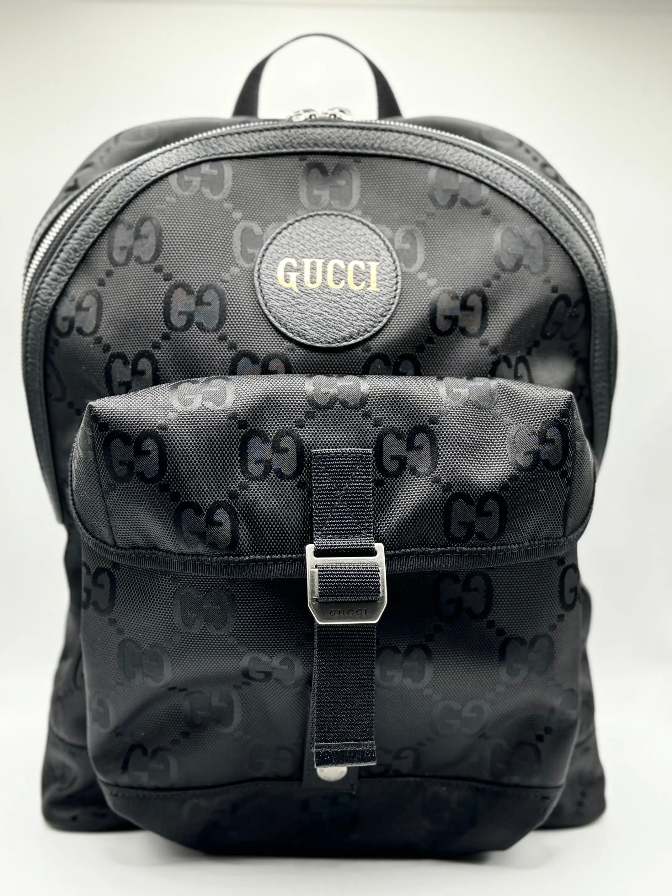 Pre-owned GUCCI nylon Backpacks Off The Grid Backpack Black GG Canvas