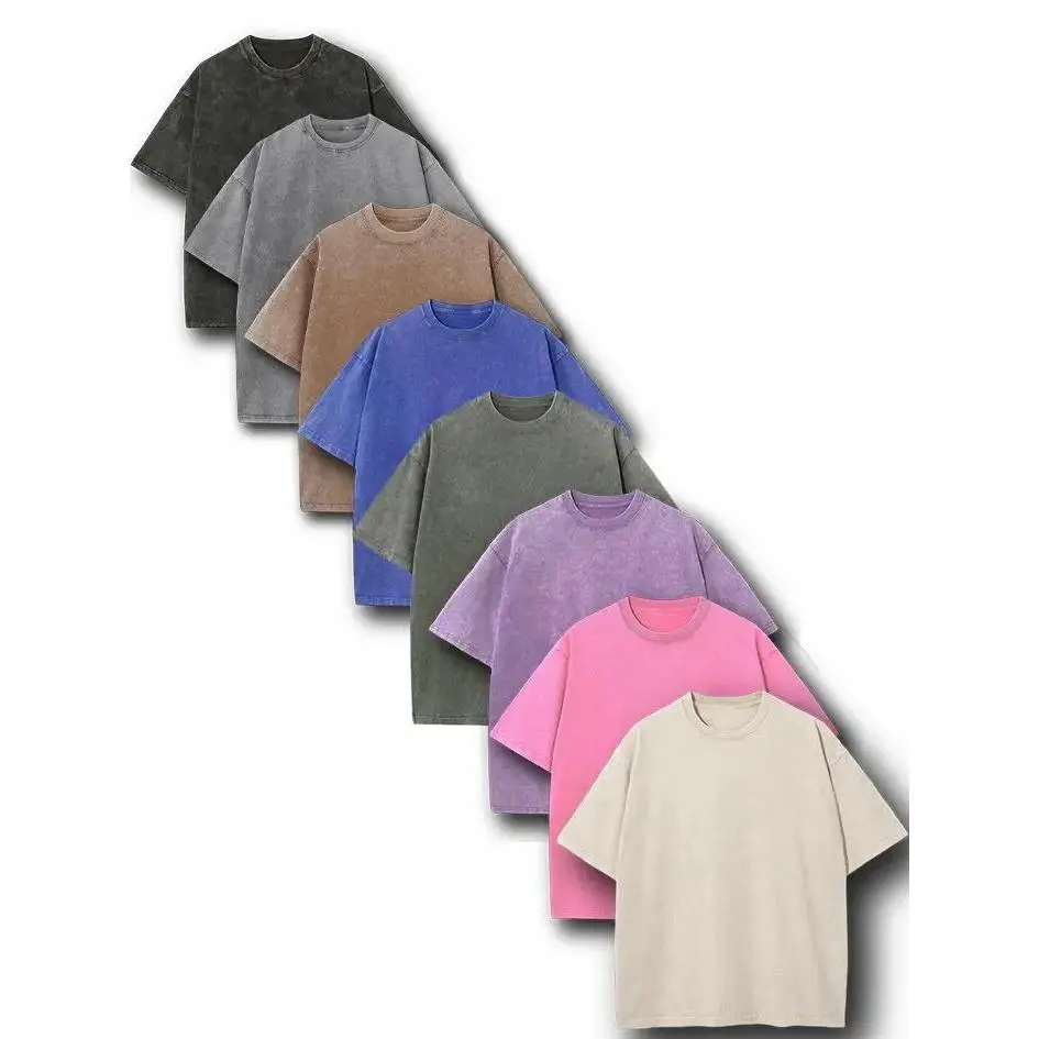 1 pack Oversized Tshirts for Men Gym Vintage Heavyweight T Shirts Cotton Workout Acid Wash Baggy Tees