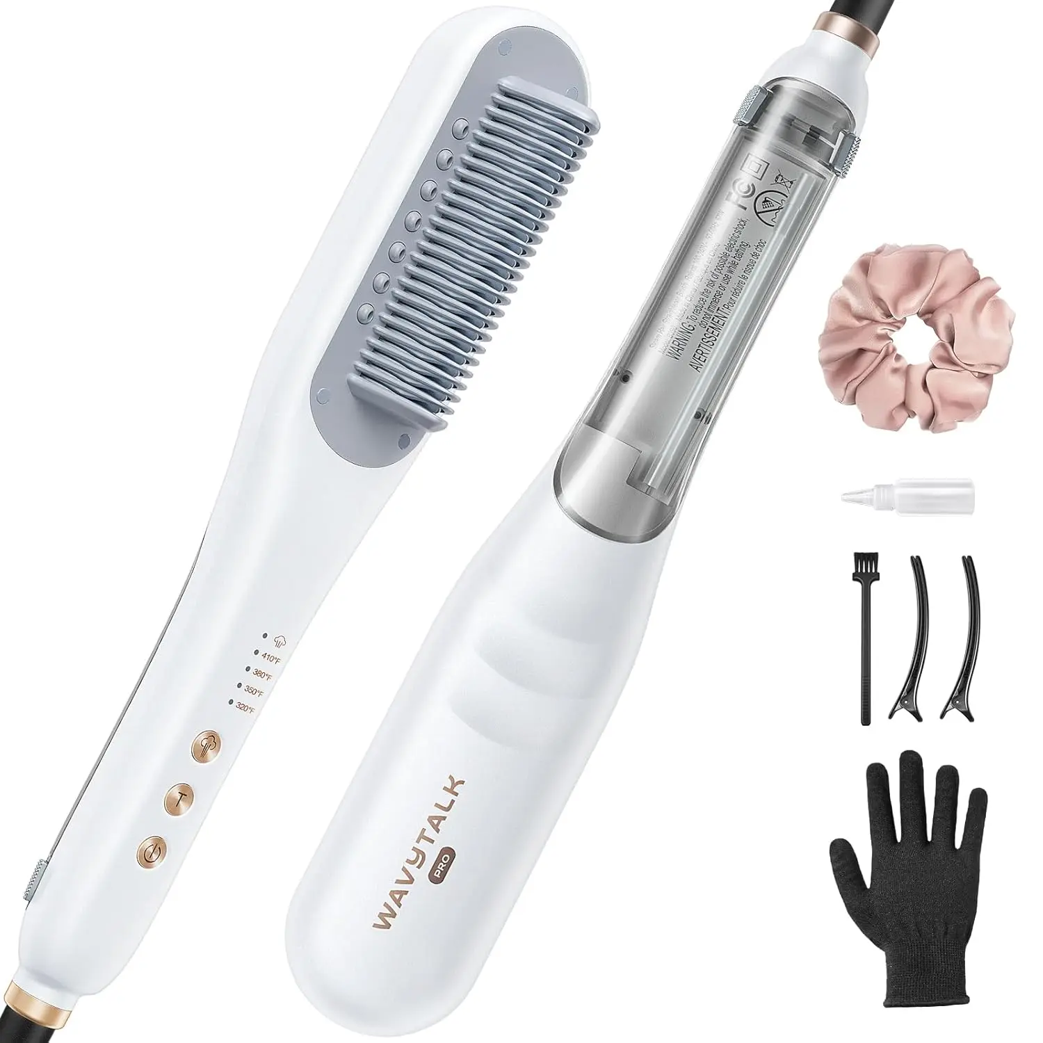 Wavytalk Pro Steam Hair Straightener Brush Steamline Pro Straightener Brush | 3-in-1 Straightening Brush for Coily Hair, Fast Salon Results with Less Damage, Anti-Frizz and Hair Nourishment