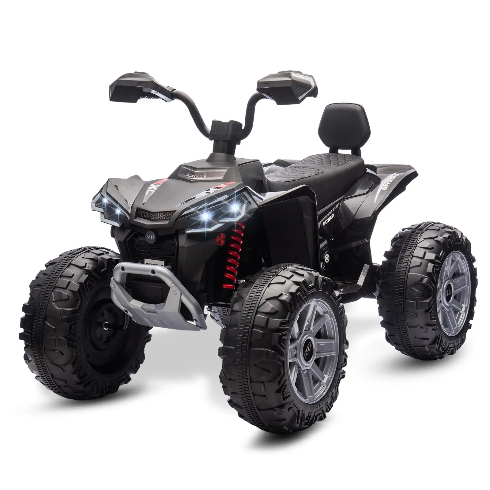 2026 Upgraded 24V Kids ATV 4-Wheeler Ride-On Car, Dual Drive, LED Lights, Bluetooth, USB, Spring Suspension, High/Low Speed, for Boys & Girls (Ages 3–8) Ride On Tractor