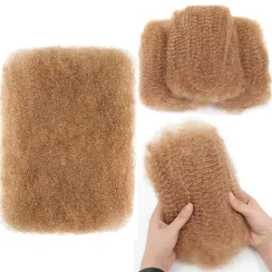 Datanala 27# Honey Blonde 100% Virgin Afro Kinky Curly Bulk Human Hair Extensions, Cuban Twist Hair, Natural Texture, No Shedding, No Tangling, Ideal for Braids & Twists