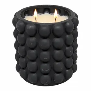 2 Wick Baked Apple Scented Candle in Matte Black Ceramic Jar