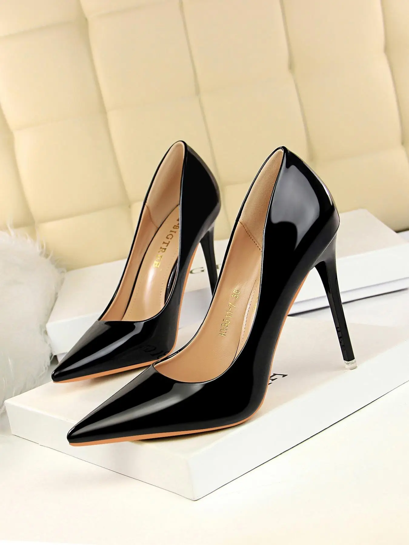 Women's Fashionable Texture Metal Stiletto Heels, Elegant Pointed Toe High Heels for Party, Banquet, Fashion Shoes for Party, Banquet