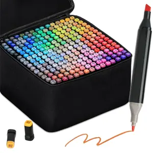 Alcohol Markers Set, 1 Set Dual Tips Fine & Chisel Art Markers for Drawing, Permanent Sketch Markers for Coloring, Illustrations Comics, Coloring Book Markers