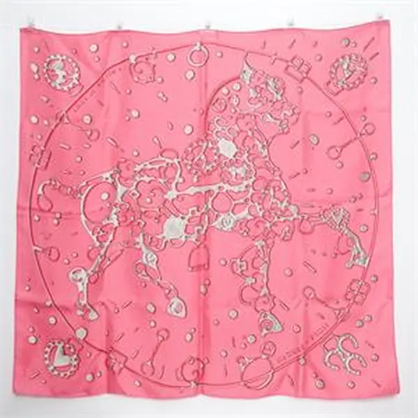 Pre-owned Hermes Pink Square Silk Scarf T ZY0000100482