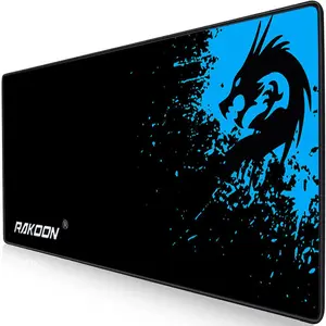 RAKOON Gaming Mouse Pad 30x25cm/30x80cm/40x90cm Smooth Surface Durable Non-Slip Rubber Base Easy Clean Blue Dragon Design