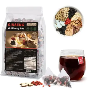 Herbal Ten Treasure Tea Ginseng Ten Treasure Kidney Tea with Goji Berry Mulberries Polygonatum Maca for Kidney Liver Detox 200g 10g x 20 Bags Traditional Health Beverage
