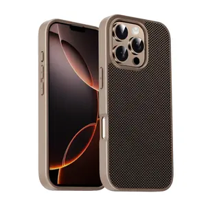 Luxury Shockproof Matte Phone Case For iPhone 17 16 14 11 12 13 15 Pro Max 14 15 16 Plus Kevlar Carbon Fibre Pattern Back Cover