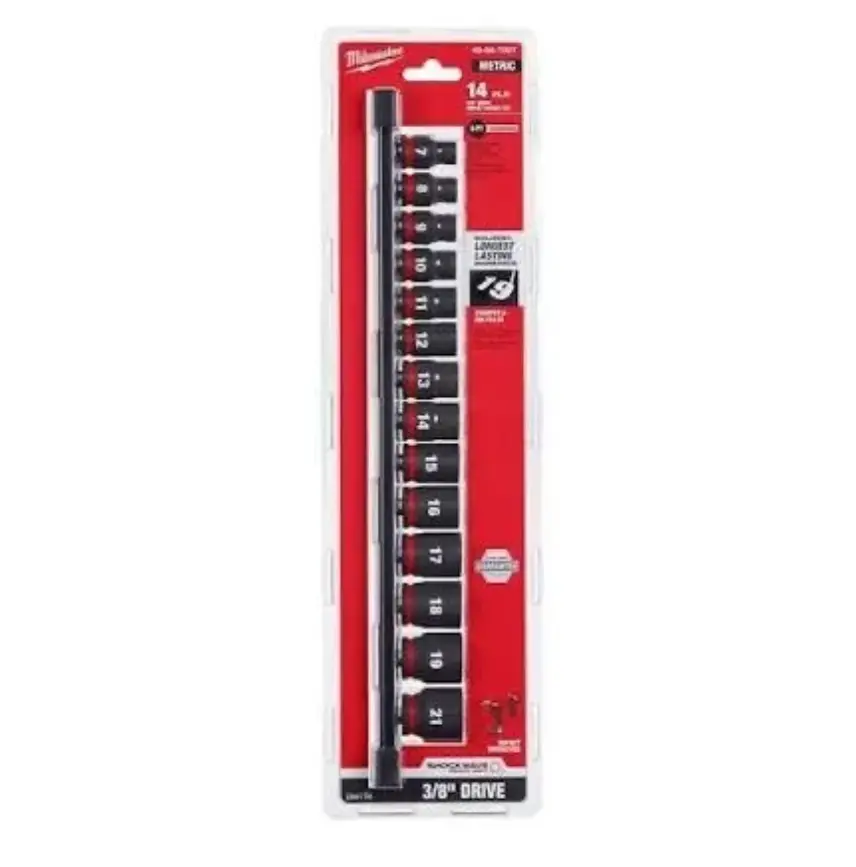 49-66-7007 14 pc 3/8 Impact Sockets Metric Standard Milwaukee Chuck