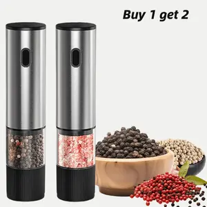 Rechargeable Salt and Pepper Grinder | Adjustable Coarseness Automatic Electric Pepper Mill, Stainless Steel Case with Lithium Battery, Charging, Suitable for Home Kitchen BBQ, Restaurant, Outdoor, Wedding Gift