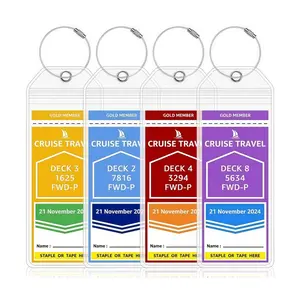 LMMAKE Premium Cruise Luggage Tag Holder for Carnival NCL Princess MSC Cruise Ship Essentials Must Haves Clear Wide Plastic Waterproof 4 Pack