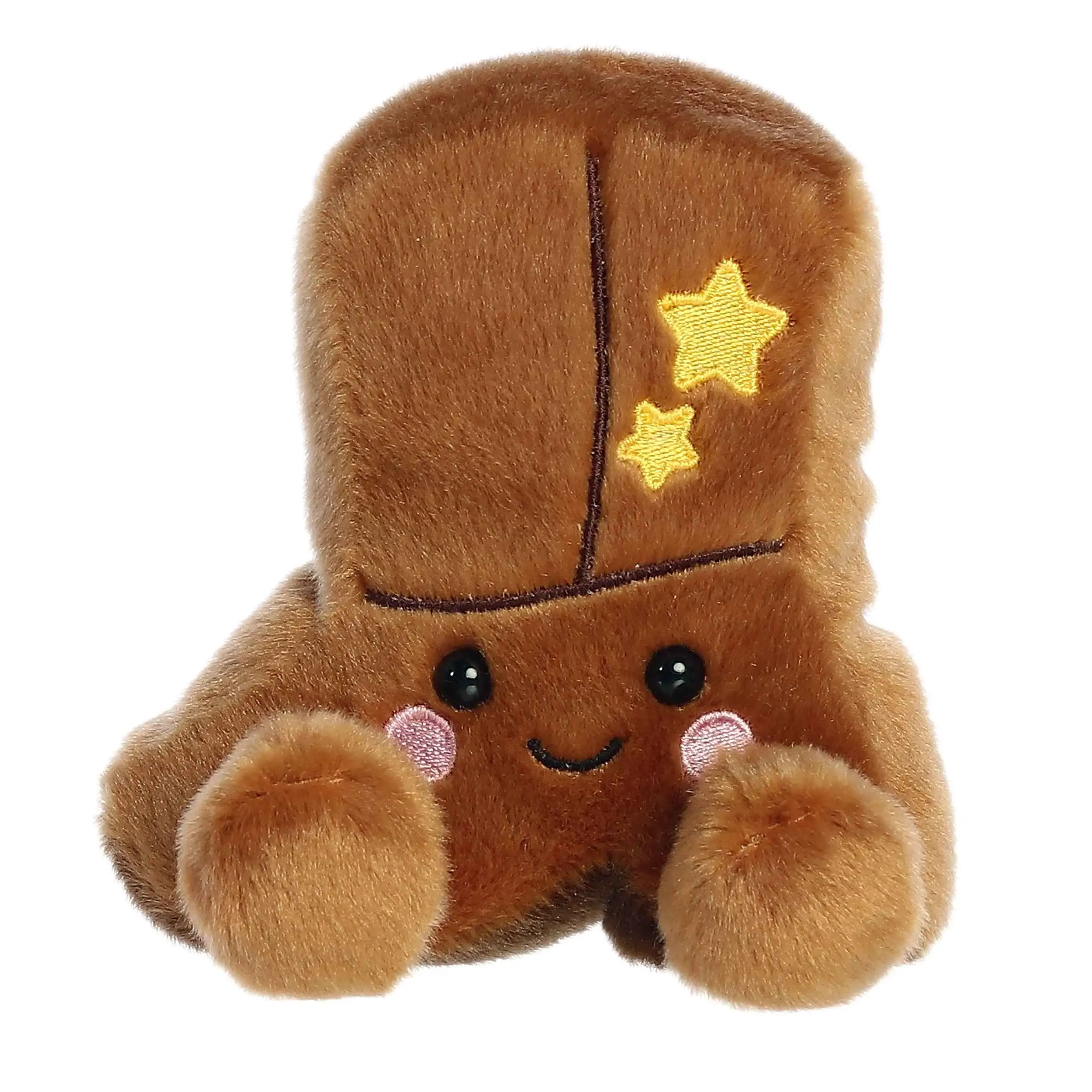 Palm Pals Adorable Evan Cowboy Boot 5 inch Brown Mini Soft Plush Collectable Stuffed Animal