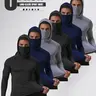 Men's 6-Pack Hooded Sportswear with Mask Design - Elastane, High-Elasticity, Breathable Compression Sweatshirt, Quick-Drying, Tight-Fit Unisex Clothes, Stretch Fitness Wear, Outdoor Athletic Sportswear for Fishing, Running