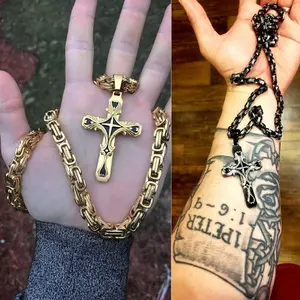 Men's necklace 316L stainless steel cross necklace unique styling