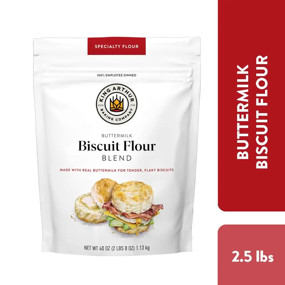 King Arthur Baking Company Buttermilk Biscuit Flour Blend, Unbleached Flour, Aluminum Free, Non-GMO Buttermilk, g2.5lb Bag