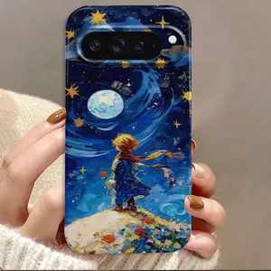 Child Moon Stars Night Flowers Film Hard Protective Phone Case Suitable for Google Pixel 9 Pro XL/9 Pro 5G/9/ 8 Pro/ 8/ 8A/ 7 Pro/ 7/ 7a/10/10 Pro/10 Pro XL, Seismic Resistant Cover, Christmas Gift, New Years Gift