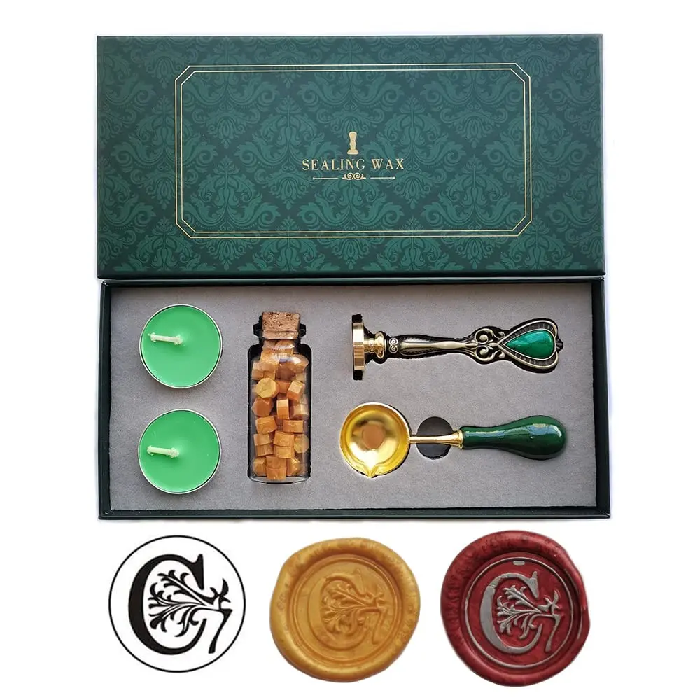 Fancy Letter C Wax Seal Stamp Set, European Style Kit Gift Box, Vintage Personalized Stamp for Cards and Invitations