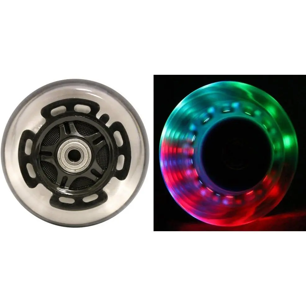 Sports L.E.D.Scooter Wheels with ABEC 9 Bearings for Razor Scooters 100mm Light Up 2-Pack