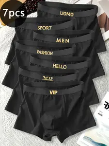 Men's Underwear Set, Boxing Shorts with Letter Belt Design, Fashionable Men's Briefs, Comfortable Menswear